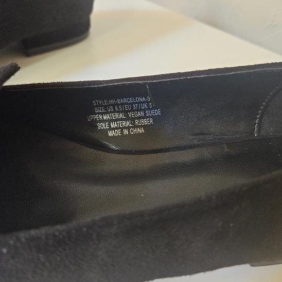 Halston Barcelona Loafers in Vegan Black Suede EUC - Picture 3 of 5